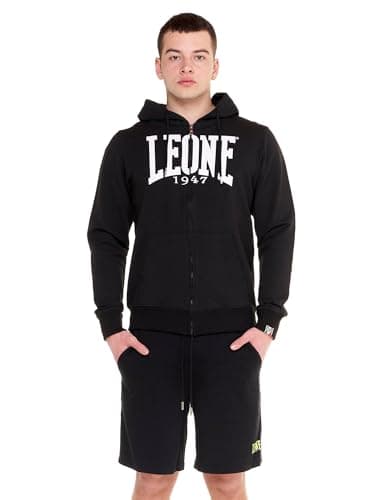 LEONE 1947 Sweatshirt Homme À Capuche avec Logo Grande Taille - Tissu Élégant & Confortable pour Hommes (Taille M/L/XL)