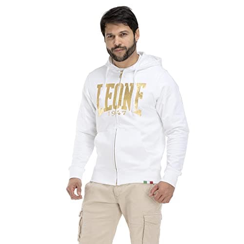 LEONE 1947 Sweat-shirt pour homme à capuche Full Zip GoldComfortable Full-Zip Hoodie for Men - LEONE 1947