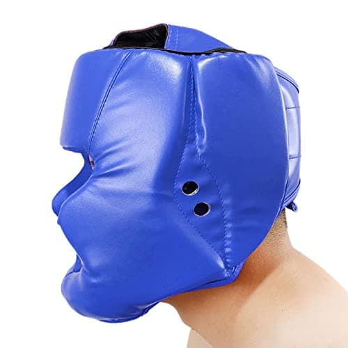 Couvre-Boxe MMA Protège-Visage réglable - Casque Sparring pour Arts Martiaux Kickboxing — Blue