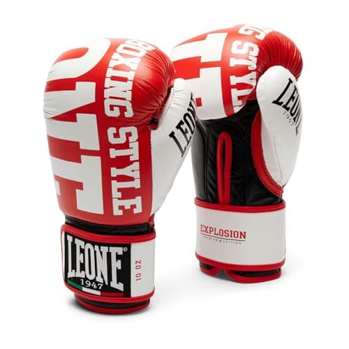 Gants de Boxe LEONE 1947professionnelscompétitionélastique, breathable, ergonomique, durabilité, respirabilité, large ch — rouge
