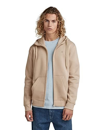 G-STAR RAW Homme Sweatshirt à Capuche Premium - Confort Élevé, Style Urbain, 100% Coton Bio — Beige (Westpoint Khaki D16122-c235-c531)