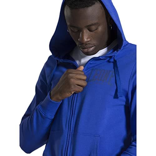 LEONE 1947 Sweat-Shirt caché Homme - Avec Capuche et Zip - Chaussée en Hiver - Chauffant - Lymphoedème - Taille M - Blan