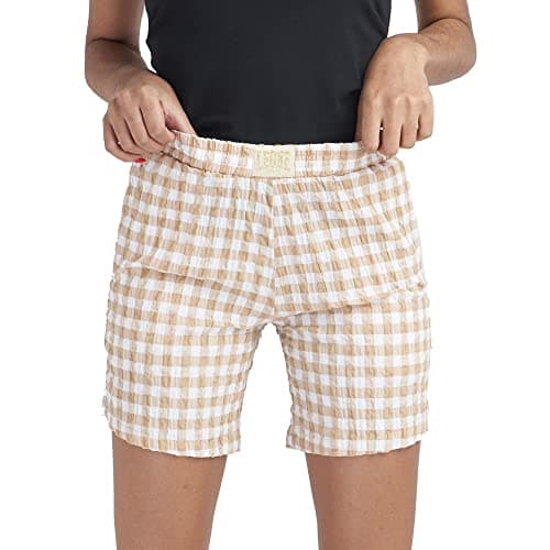 LEONE 1947 - Chic Boxing Short Floral Pattern pour Femmes en Sandy (80) - Mode Élégante