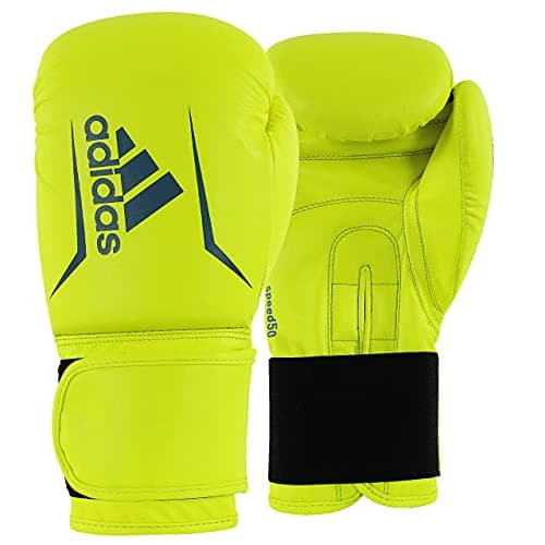 adidas Gants de Boxe Speed 50 - Protection Renforcée pour Entraînement Pro et Compétition - Nouvelle Génération de 500g — gelb/ blau
