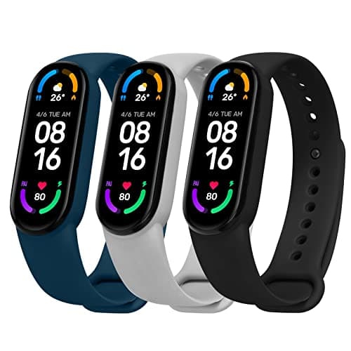 Bracelet Xiaomi Mi Band 5/Xiaomi Mi Band 6/7/4/3 en Nylon Tricoté Extensibles, Acier Inoxydable pour Accessoires