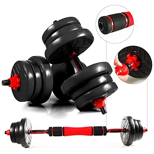CCLIFE Haltère Réglable 20/25/30/40KG, Haltères pour Fitness à Domicile et Musculation - Entraînement Musculaire Homme/F