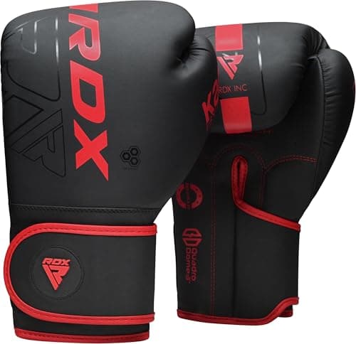 Gants de Boxe Muay Thai RDX Maya Hide Homme Femme Adulte 8 10 12 14 16oz Sparring Kickboxing MMA, Gants de Boxe RDX Maya — ROUGE