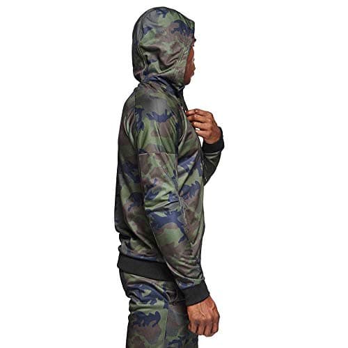 LEONE 1947 Sweat à capuche camouflage vert pour hommes sport et détente tout confort AB302