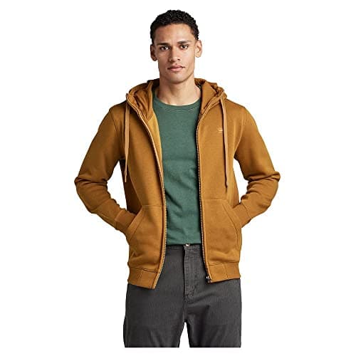 G-STAR RAW Homme Sweatshirt à Capuche Premium - Confort Élevé, Style Urbain, 100% Coton Bio — Brun (Oxide Ocre D16122-c235-1329)