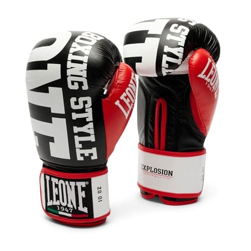Gants de Boxe LEONE 1947professionnelscompétitionélastique, breathable, ergonomique, durabilité, respirabilité, large ch — Noir