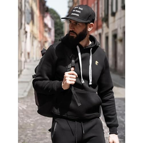 LEONE 1947 Sweat à Capuche Homme Soft Bi-stretch - Confort Élevé pour Hommes Actifs - Grande Taille réglable