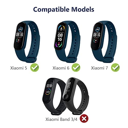 Bracelet Xiaomi Mi Band 5/Xiaomi Mi Band 6/7/4/3 en Nylon Tricoté Extensibles, Acier Inoxydable pour Accessoires