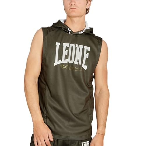 LEONE 1947 Logo Hooded Sleeveless T-Shirt Tricot Homme Noir Taille M