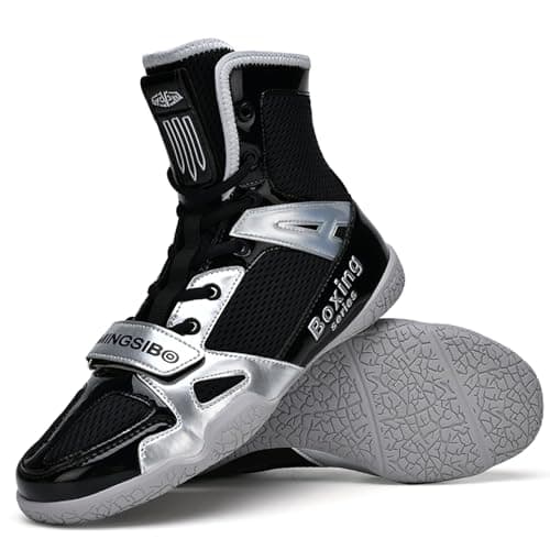 MINGSIBO Chaussures de Boxe Respirantes pour Homme - Boxe, Combat, Fitness, Bodybuilding