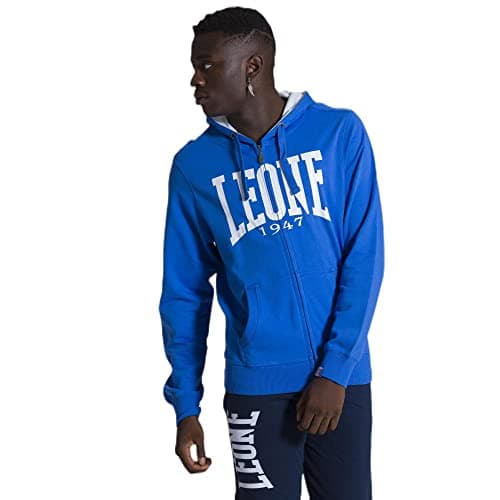 LEONE 1947 Sweat à Capuche zippé pour Homme en Hiver Foncé Comfortable et Chauffant L-SMALL — Bleu Royal (11)