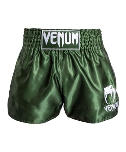 Short de MuayThai Venum Classique Homme - Shorts Venum Classique pour Sportifs - Shorts de MuaiThai Top Sélect — Khaki/Blanc