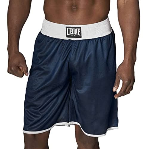 LEONE 1947 Short de Boxe Mixte - Pantalon de Combat Respirant pour Entraînement Sparring (Coton Élasthanne 300g/m²)