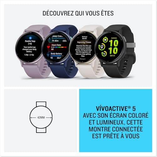 Garmin vívoactive 5 - Montre connectée GPS pour sportifs et personnes actives - Suivi d'entraînement complet - Montres c