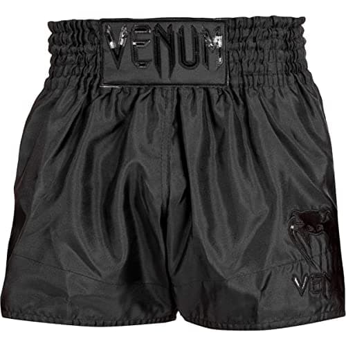 Short de MuayThai Venum Classique Homme - Shorts Venum Classique pour Sportifs - Shorts de MuaiThai Top Sélect — Noir/Noir