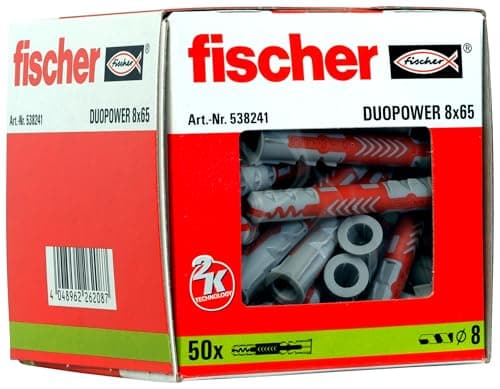 Cheville bi-matière et multi-matériaux DUOPOWER 5x25 - 100 Pièces - Ancrage Résistant pour Béton, Bois et Métal | Fische — Sans vis_1