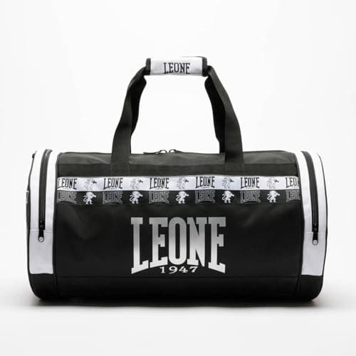 Sac de sport Leone 1947 Iconic Noir - Entraînement Gym Fitness Arts Martiaux Voyage, Noir 60x32_cm