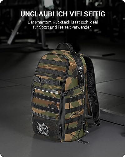 Phantom Athletics Sac à dos de sport pour hommes - Sac de fitness étanche avec poches multiples - Parfait pour entraînem