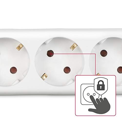 Hama Multiprise 6 Prises Blanc Idéal Bureau PC Luminaires Securité Enfant