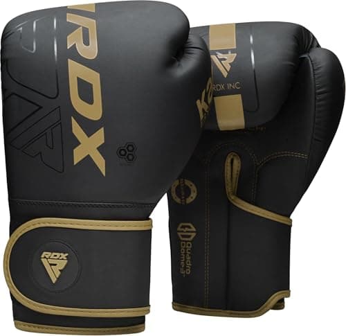 Gants de Boxe Muay Thai RDX Maya Hide Homme Femme Adulte 8 10 12 14 16oz Sparring Kickboxing MMA, Gants de Boxe RDX Maya — D'OR