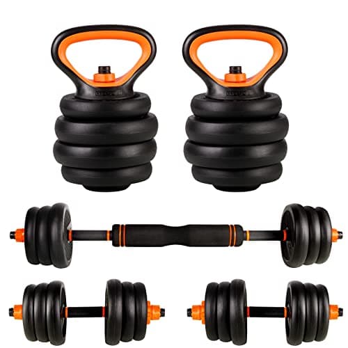 CCLIFE Haltère Réglable 20/25/30/40KG, Haltères pour Fitness à Domicile et Musculation - Entraînement Musculaire Homme/F — Modèle B avec connecteur