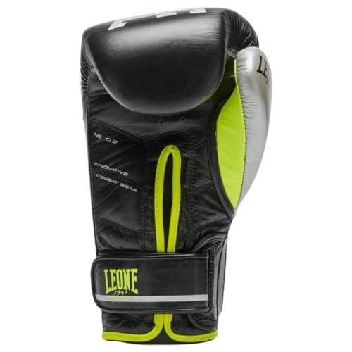Lion Gant de Boxe GN110F + Technique + Hommes + Boxe Professionnelle + Pads Réfractaires + Couleur : Noir, Taille : M à