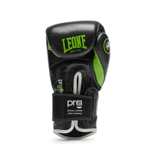 LEONE 1947, Gants de Boxe Professionnels en Cuir Noir 10OZ pour Hommes