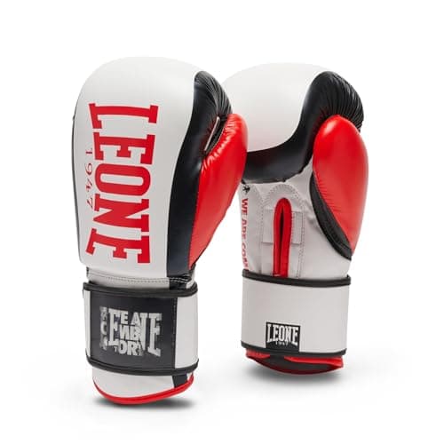 Leone Gants Boxe GN333 01 Logo WACS Noir pour Combattants de Lutte (10 Paires) — Blanc