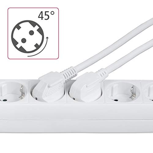 Hama Multiprise 6 Prises Blanc Idéal Bureau PC Luminaires Securité Enfant