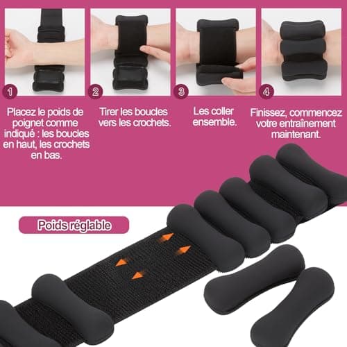 WELSPO Poids réglables pour poignet et cheville populaires aux États-Unis, confortables et durables pour exercice, yoga