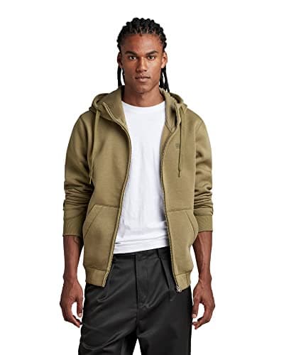 G-STAR RAW Homme Sweatshirt à Capuche Premium - Confort Élevé, Style Urbain, 100% Coton Bio — Vert (Smoke Olive D16122-c235-b212)