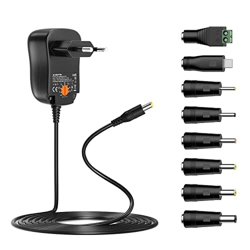 Bloc d'alimentation universel 24 W pour électronique domestique Avec 8 prises CC et capacité maximale de 2000 mA