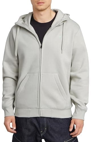 G-STAR RAW Homme Sweatshirt à Capuche Premium - Confort Élevé, Style Urbain, 100% Coton Bio — Gris (Gs Mercury D16122-c235-g987)