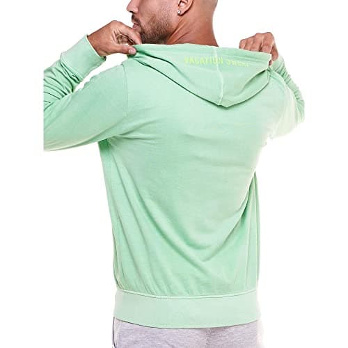 LEONE 1947 Sweat-shirt pour homme Full Zip Beach Grisé Vert (Grass Green) M