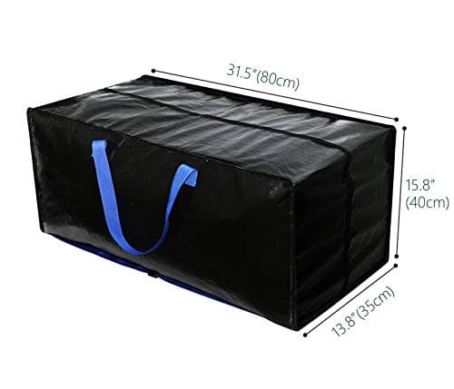 2 sacs de rangement extra-larges et épais (80×40×35cm) pour déménagement, camping et outils de jardinage avec sangles de