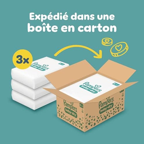 Pampers Baby-Dry Taille 5, 174 Couches, 11-16kg, 100% Sans Fuites avec Poche Stop & Protect, Pack 1 Mois, OEKO-TEX STAND