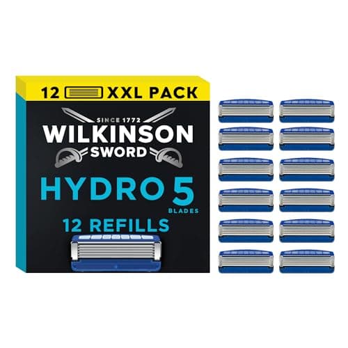 Wilkinson Sword Hydro 5 - Lames de rasoir hommes - adapté aux hommes - parfait pour le matin - Pack de 12 recharges