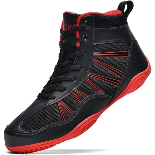 Chaussures de Boxe Situkeke Respirantes pour Hommes Résistantes À l'Usure — Noir Rouge