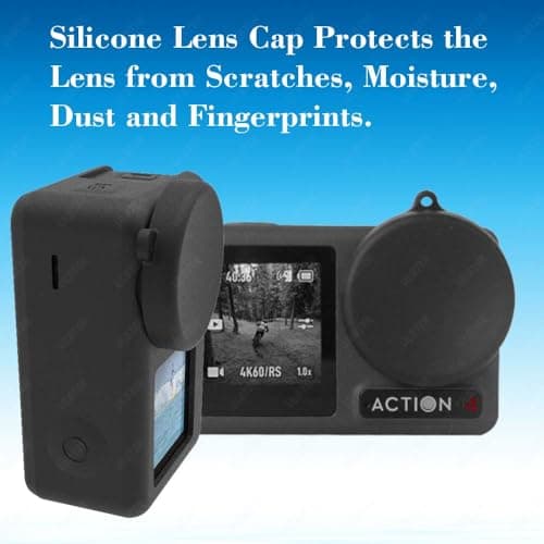 ULBTER Sac Étui de Transport pour DJI Osmo Action 5 Pro/Action 4 / Action 3 Noir + Bouchon d'objectif en Caoutchouc Mini