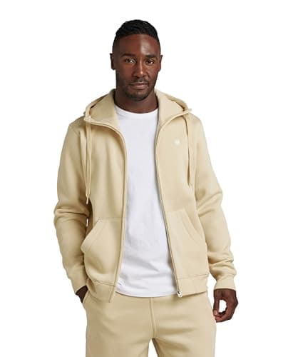G-STAR RAW Homme Sweatshirt à Capuche Premium - Confort Élevé, Style Urbain, 100% Coton Bio — Beige (Postbag D16122-c235-1868)
