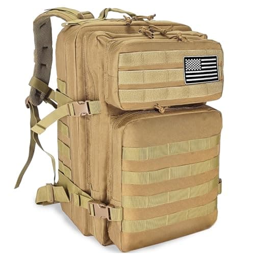 HEMSO Grand Sac à Dos Militaire 45L,Số 1 en Vendu sur Voyage et Outdoor,Sac Polyvalent pour Tous Les Activités Outdoor — Kaki
