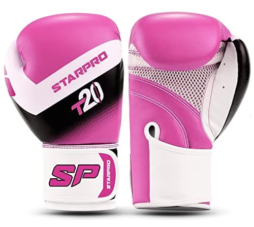 Gants de Boxe Starpro Obsidienne Noir Mat Cuir Fuax – Entraînement, Sparring et Kickboxing pour Adultes – 8 oz, 10 oz, 1 — Rose Vif