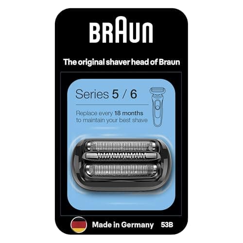 Braun 52B Noire, Tête De Rasoir De Rechange Originale, Compatible Avec Les Rasoirs Series 5, Rasage Hommes, Brossage De — Series 5 53B
