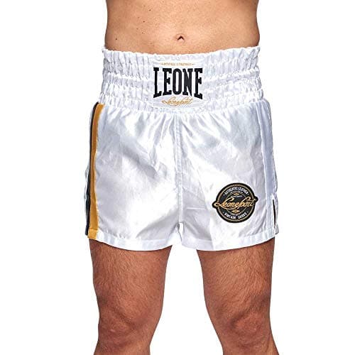 LEONE 1947 Authentic Shorts de Boxe Pour Unisexe - Blanc - Taille S/M - Combat Shorts Blanc
