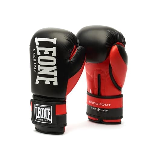 LEONE 1947 Knockout Gants de Boxe Mixtes pour Combattants Professionnels et Dé butants sur Gym et Ring — Rouge
