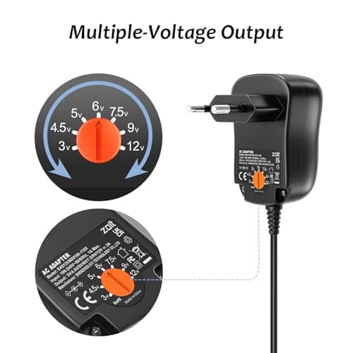 Bloc d'alimentation universel 24 W pour électronique domestique Avec 8 prises CC et capacité maximale de 2000 mA